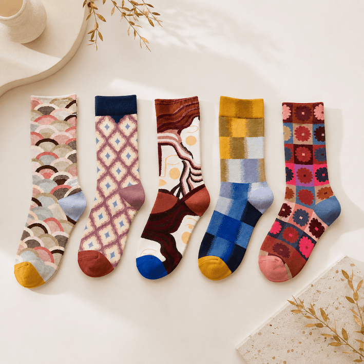 Nouvelles chaussettes colorées femme, pack 5 paires La Généreuse – Lou Renard