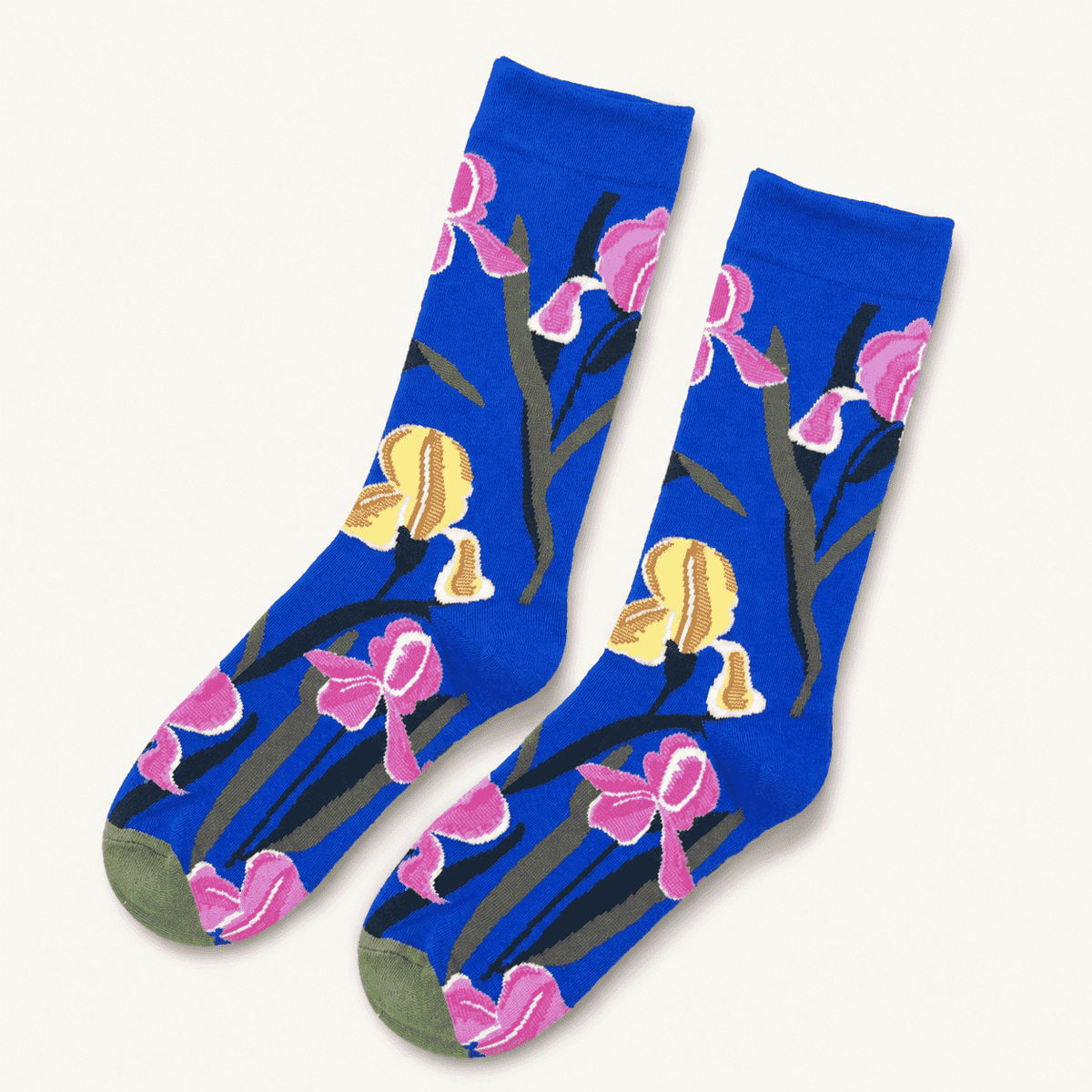 Chaussettes à fleurs femme, Bleu Klein – La Céleste Lou Renard