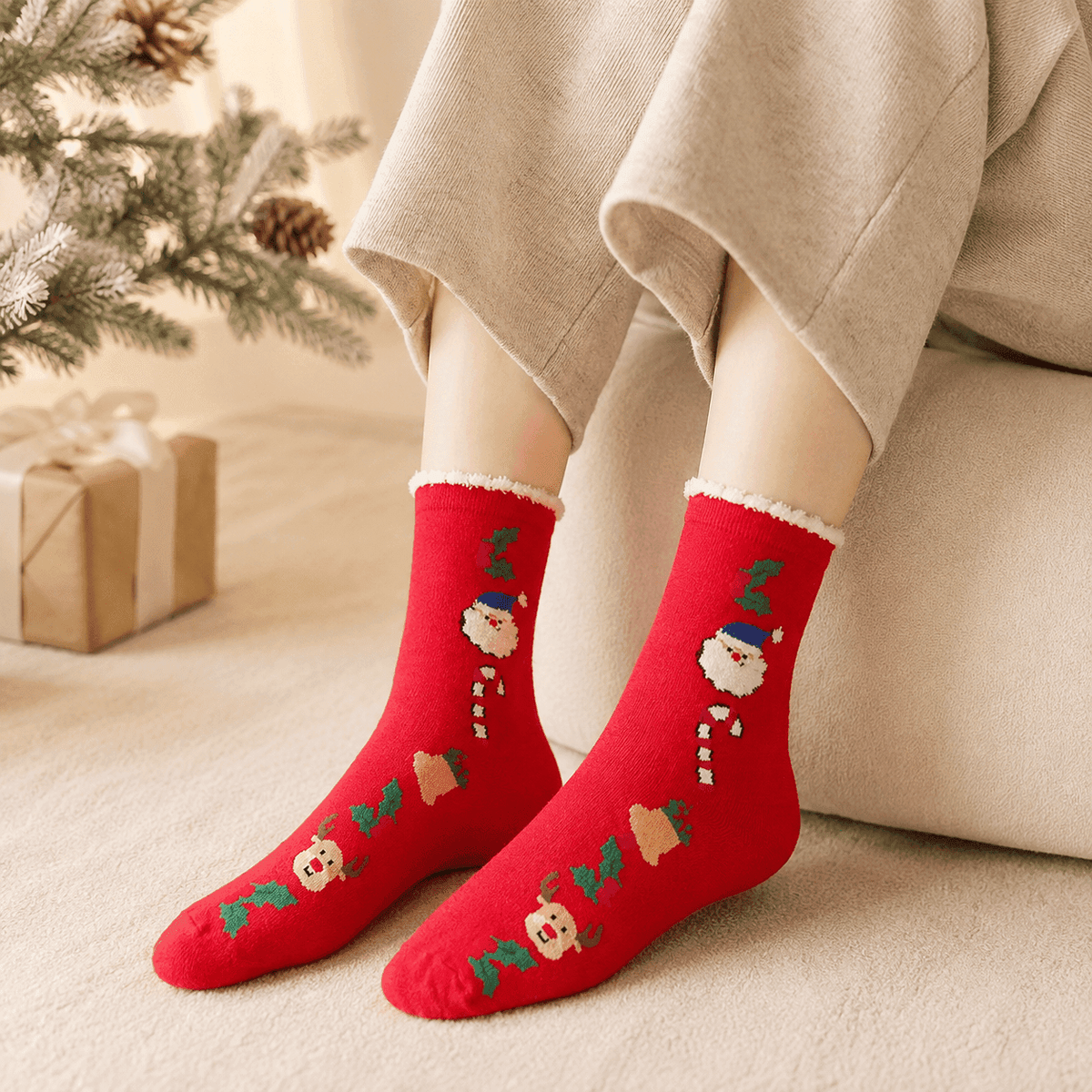 Chaussettes de Noël femme – La Polaire Lou Renard