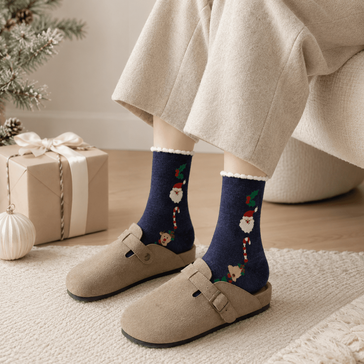 Chaussettes de Noël femme – La Polaire Lou Renard
