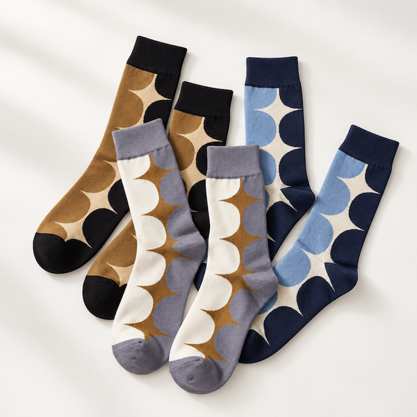 Chaussettes rétro femme motifs années 70, pack 3 paires – L'Étonnante Lou Renard