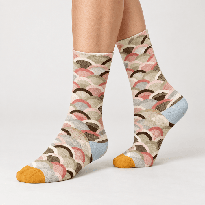 Chaussettes fantaisie femme motifs colorés – La Généreuse Lou Renard