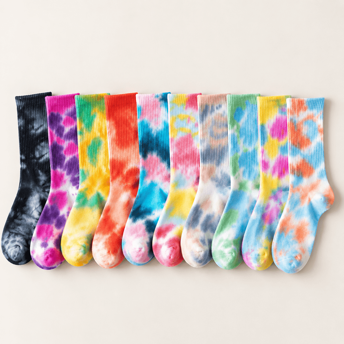 Chaussettes hautes tie and dye femme – L'Inoubliable Lou Renard