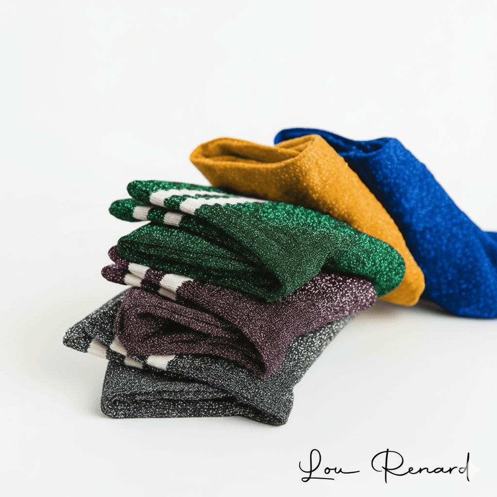 Chaussettes à paillettes femme style sport – L'Éblouissante Lou Renard