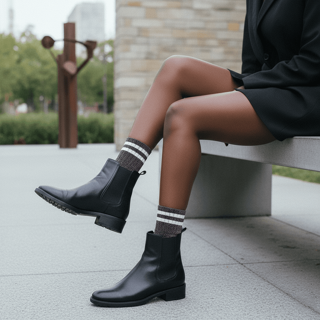 Chaussettes à paillettes femme style sport – L'Éblouissante Lou Renard