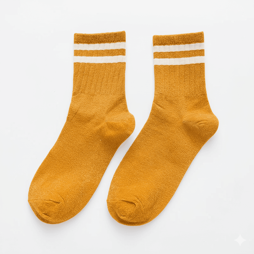 Chaussettes à paillettes femme style sport, Jaune – L'Éblouissante Lou Renard