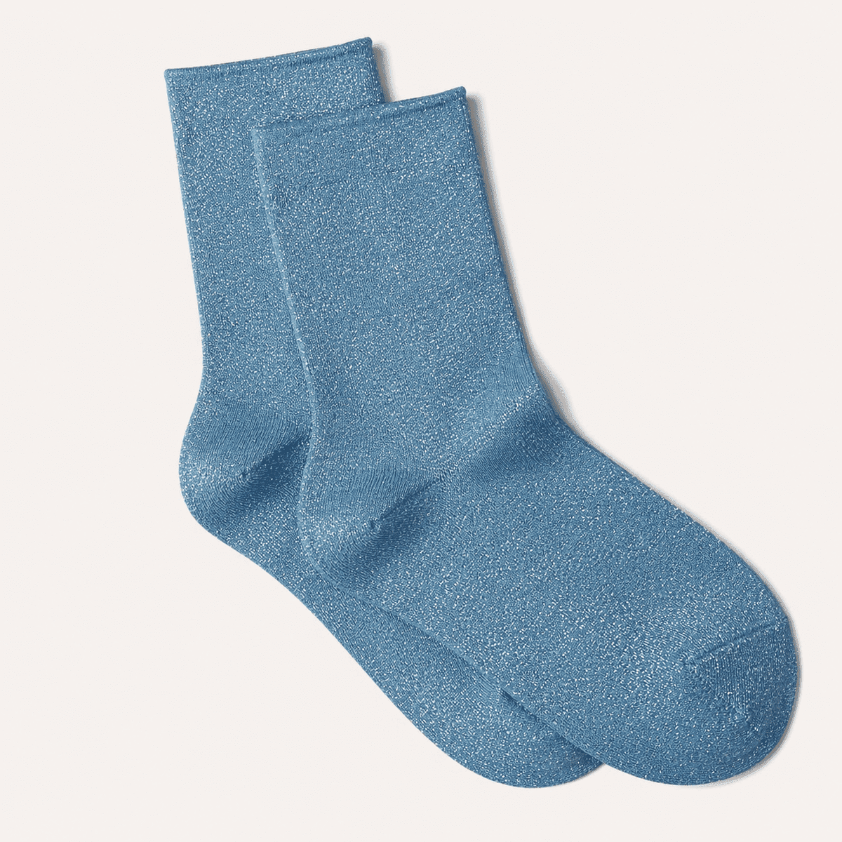 Chaussettes hautes à paillettes femme, Bleu – L'Étincelante Lou Renard
