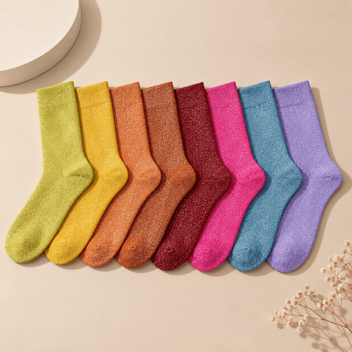 Chaussettes hautes à paillettes femme – L'Étincelante Lou Renard