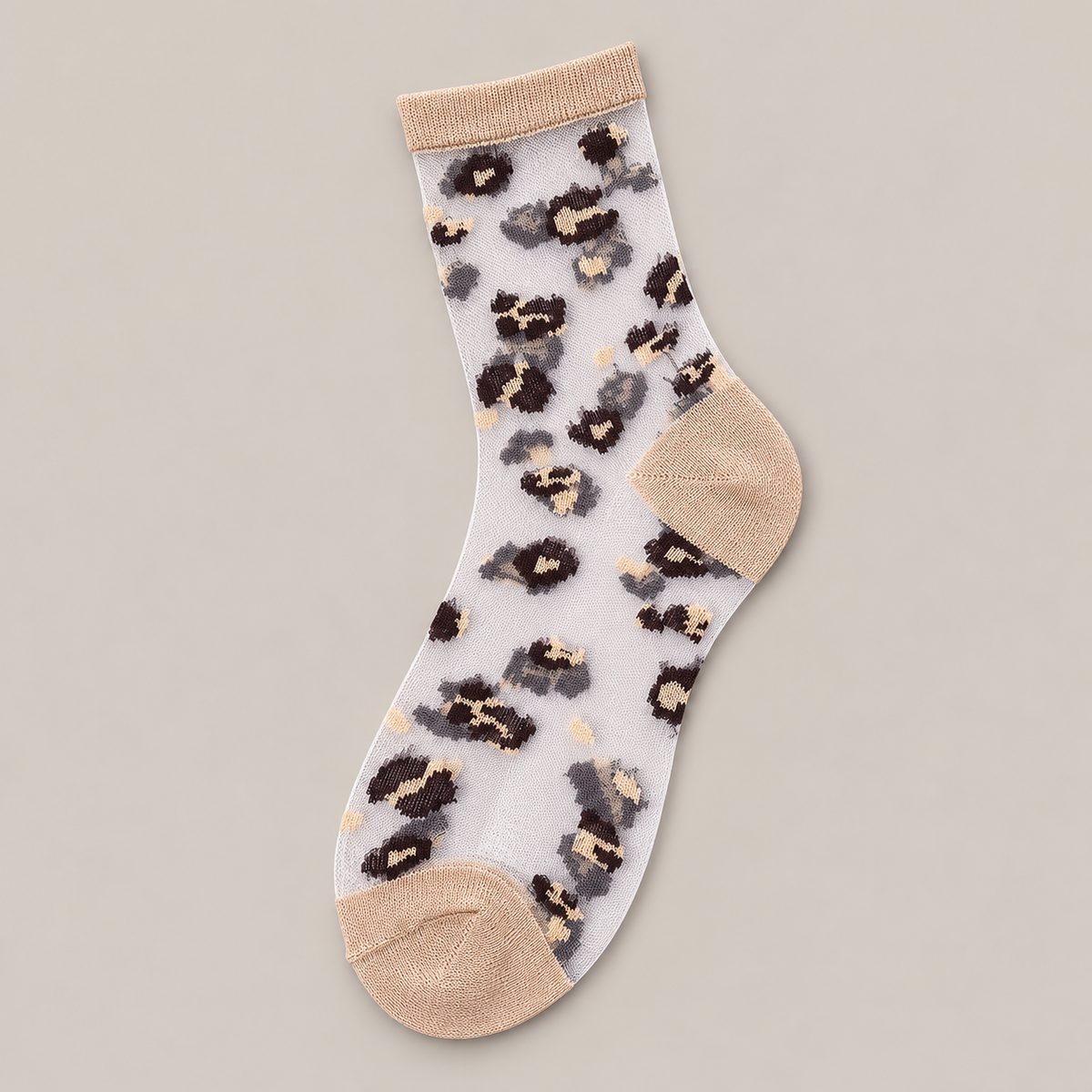 Chaussettes transparentes femme léopard, Beige – L'Extravertie Lou Renard