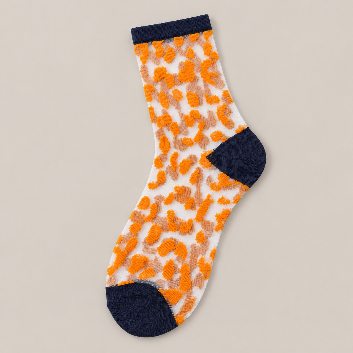 Chaussettes transparentes femme léopard, Pumpkin – L'Extravertie Lou Renard