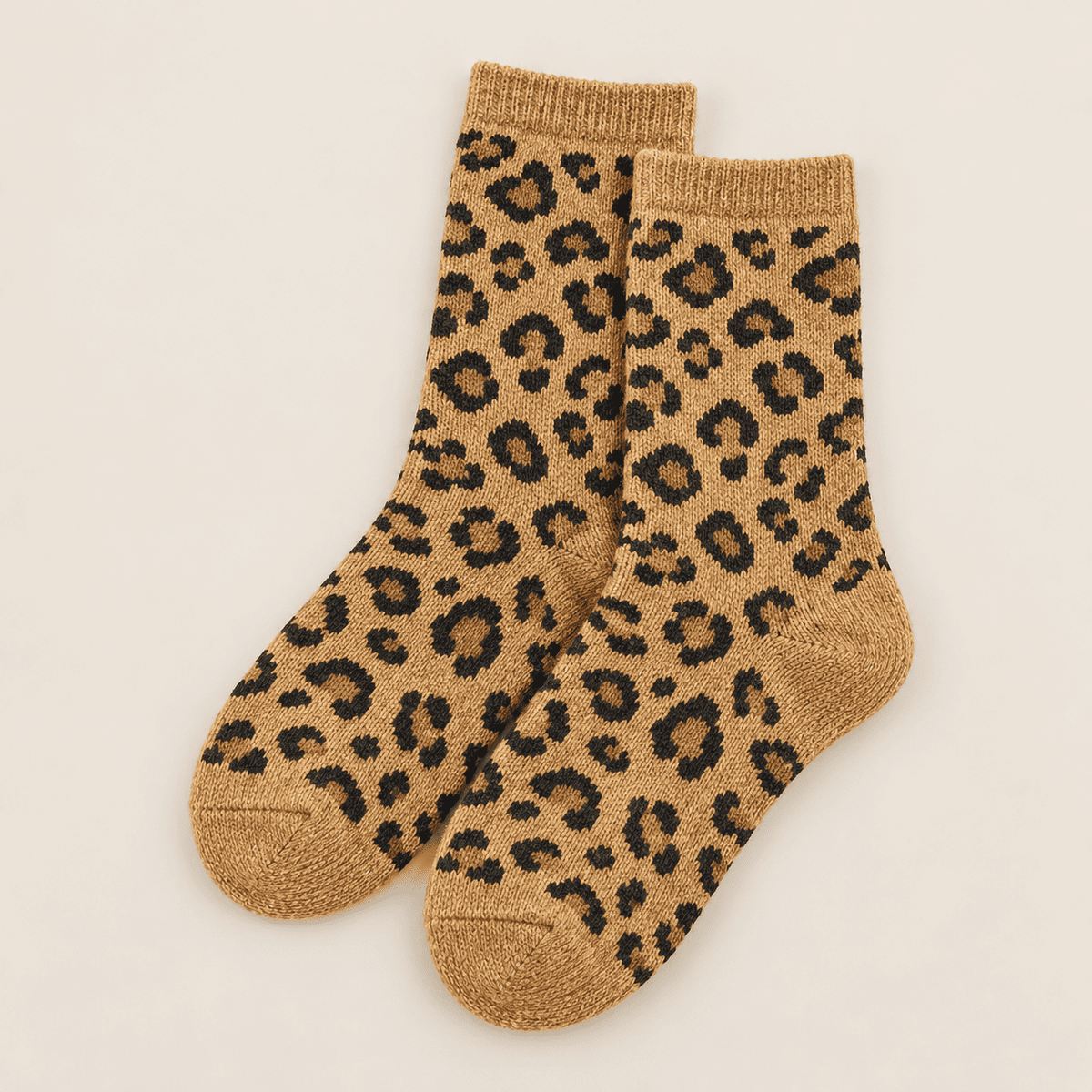 Chaussettes fantaisie léopard femme, Or – La Bestiale Lou Renard