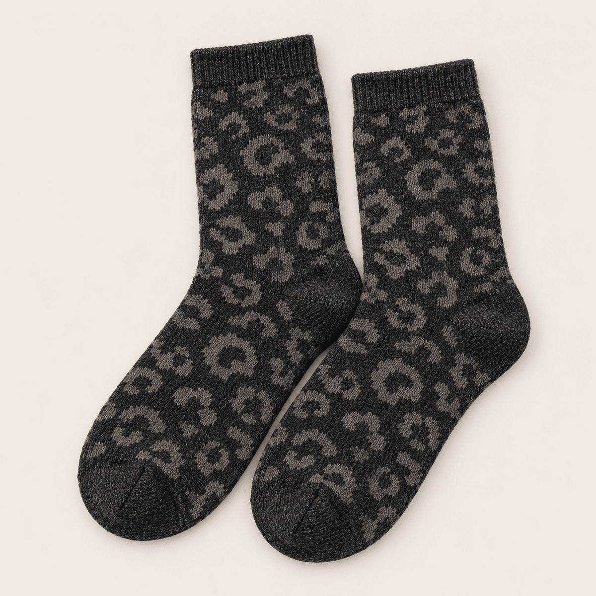 Chaussettes fantaisie léopard femme, Anthracite – La Bestiale Lou Renard