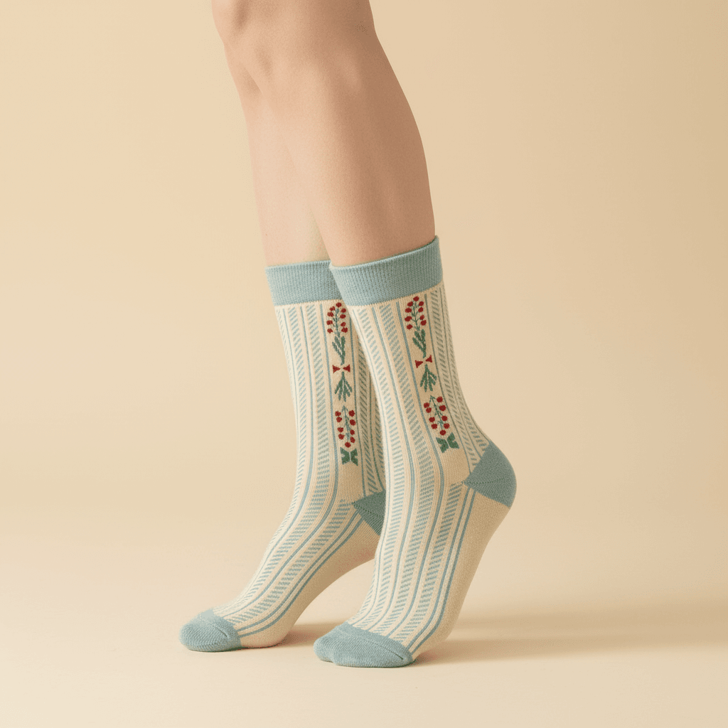 Chaussettes d'hiver femme à carreaux – La Cosy Lou Renard