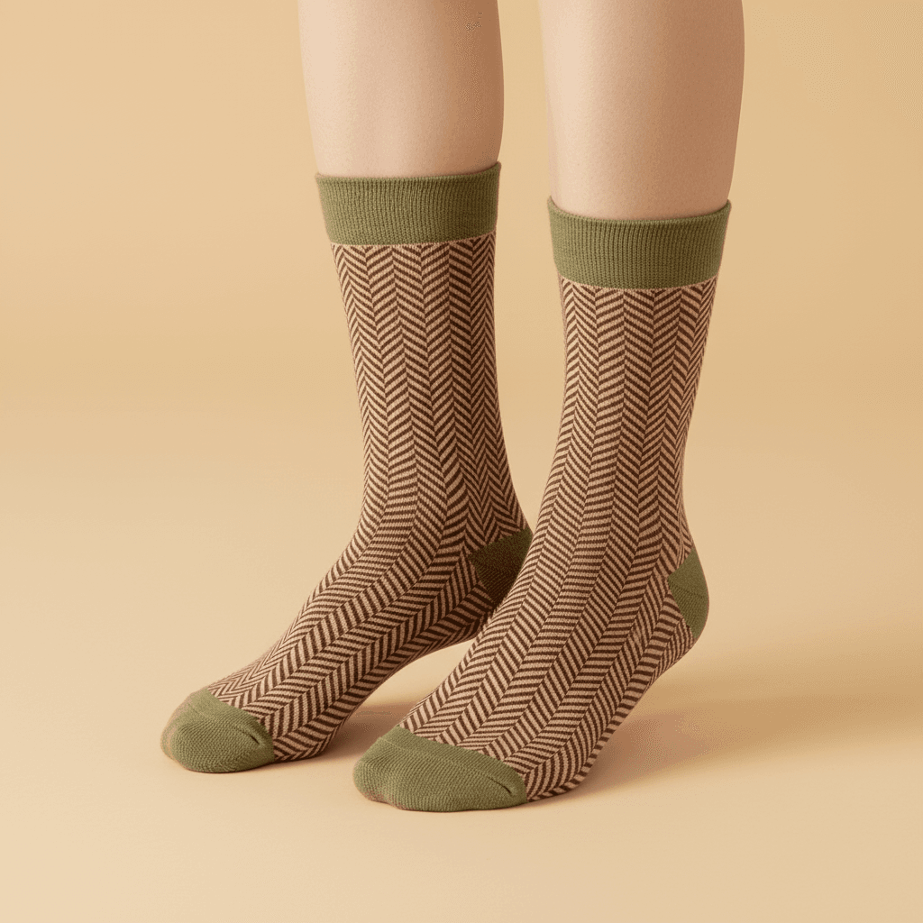 Chaussettes d'hiver femme à carreaux – La Cosy Lou Renard