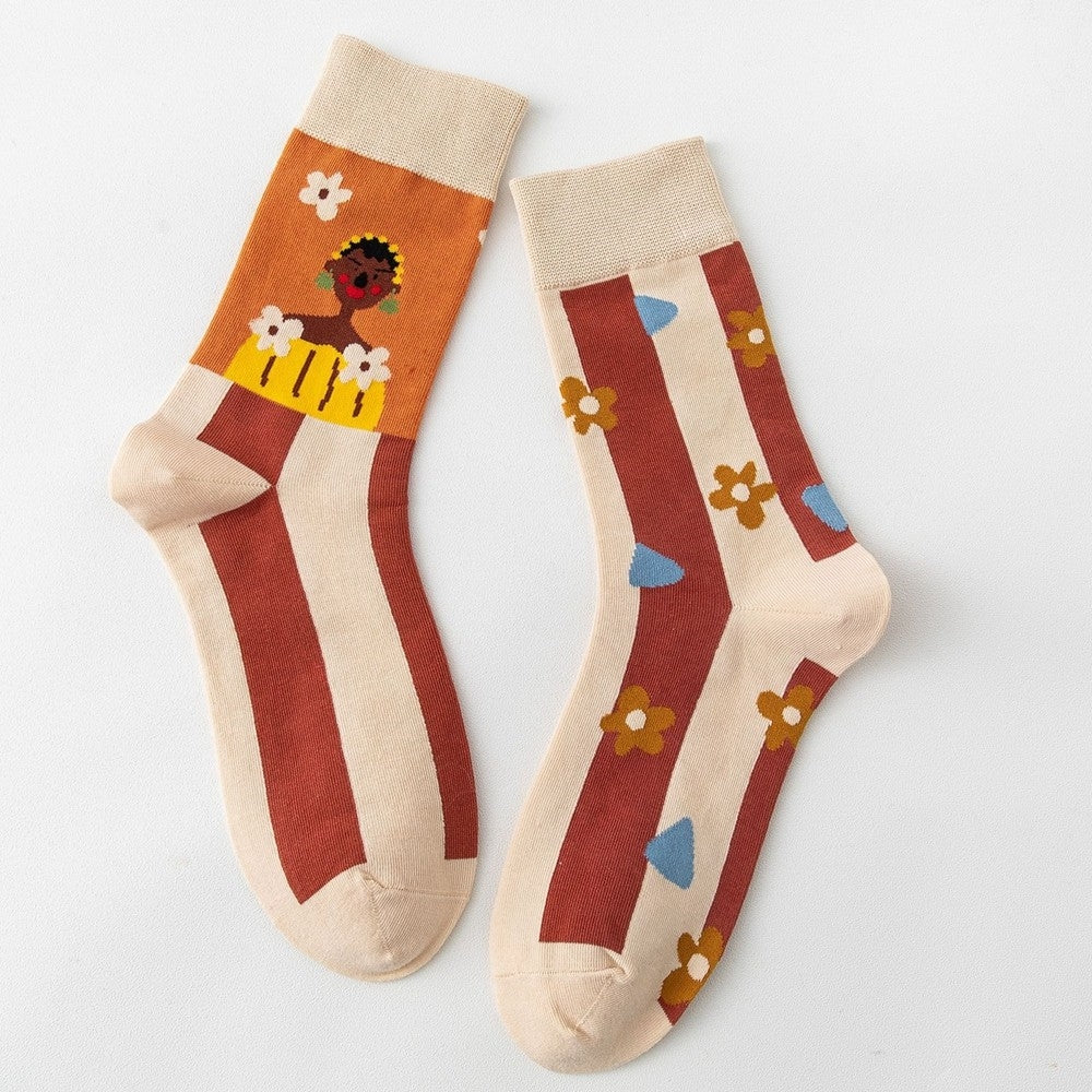 Chaussettes fantaisie femme originales, Rouge – La Musicale Lou Renard