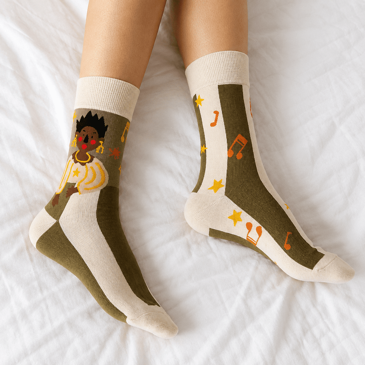 Chaussettes fantaisie femme originales – La Musicale Lou Renard