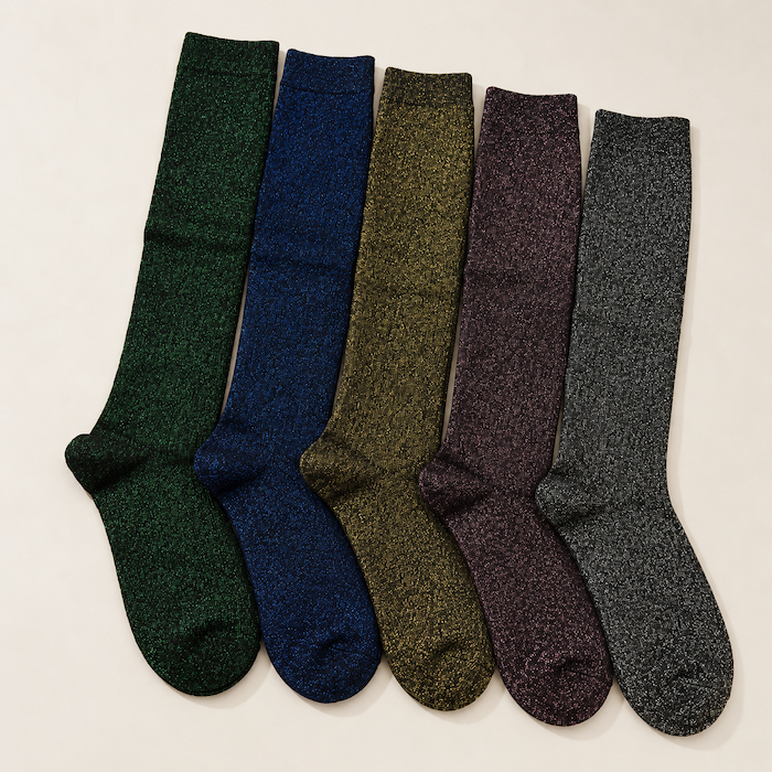 Chaussettes hautes à paillettes femme, pack 5 paires – La Pailletée Lou Renard