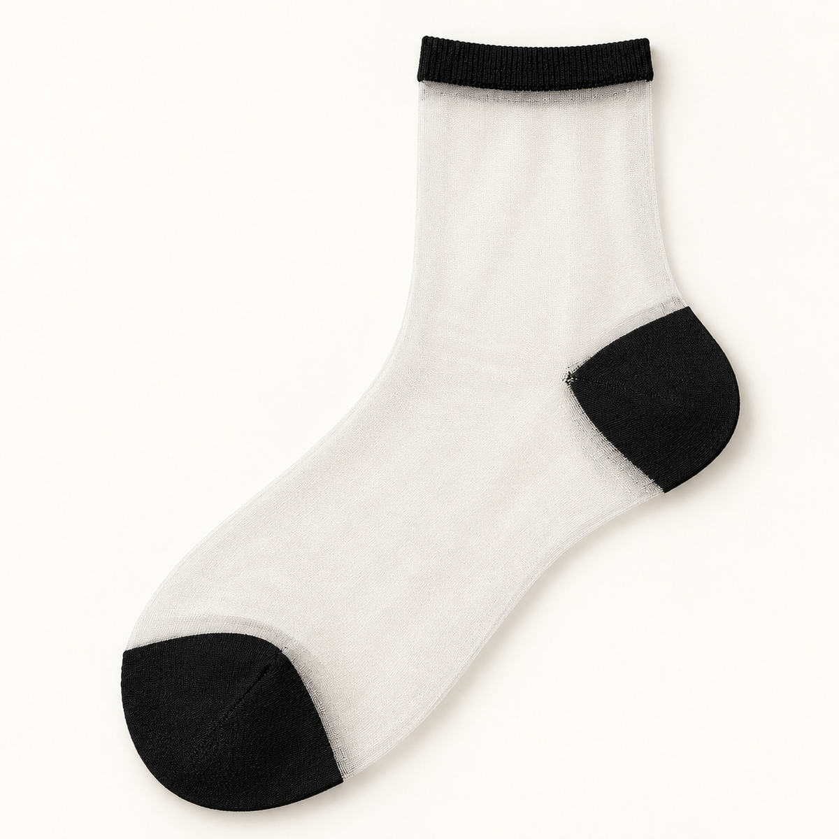 Chaussettes transparentes femme, Transparent noir – La Séductrice Lou Renard