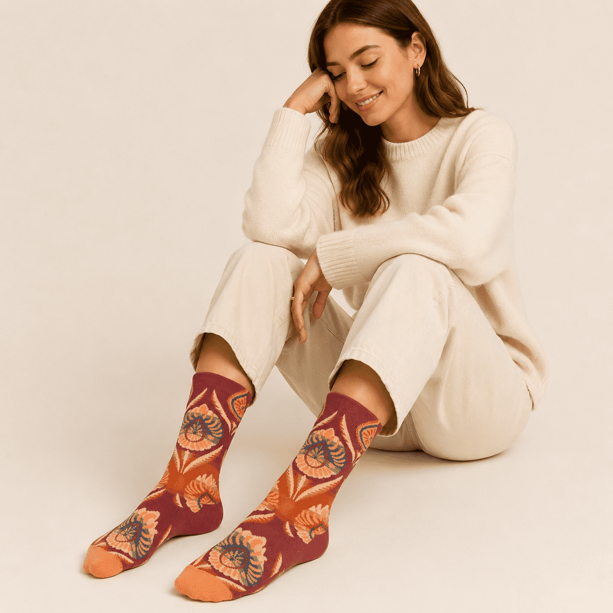 Chaussettes fantaisie femme motifs animaux – La Malicieuse Lou Renard