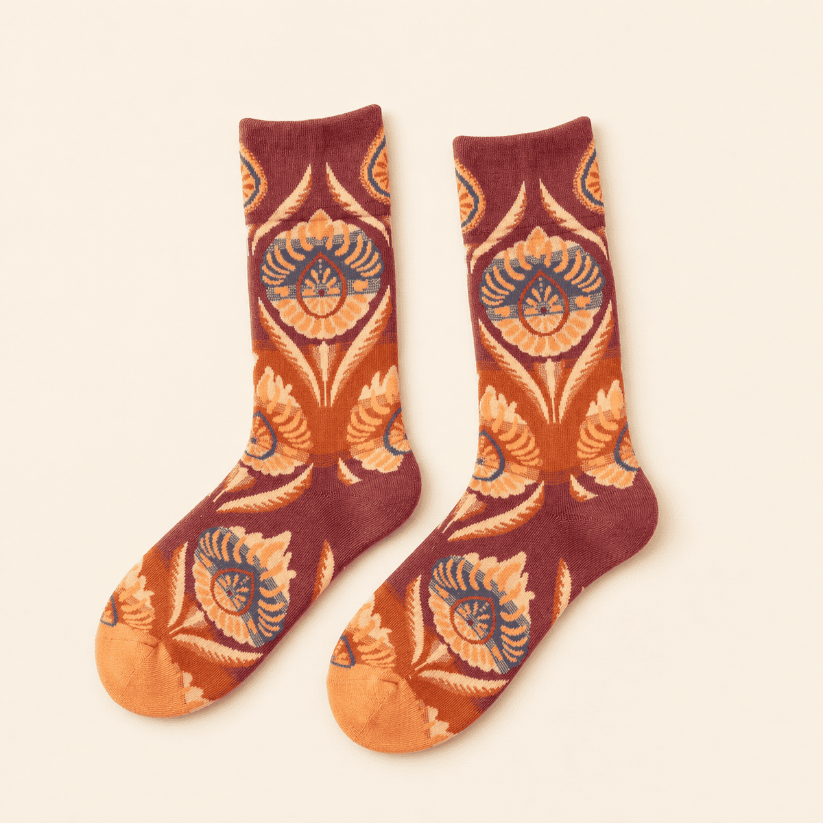 Chaussettes fantaisie femme motifs animaux, Paon – La Malicieuse Lou Renard