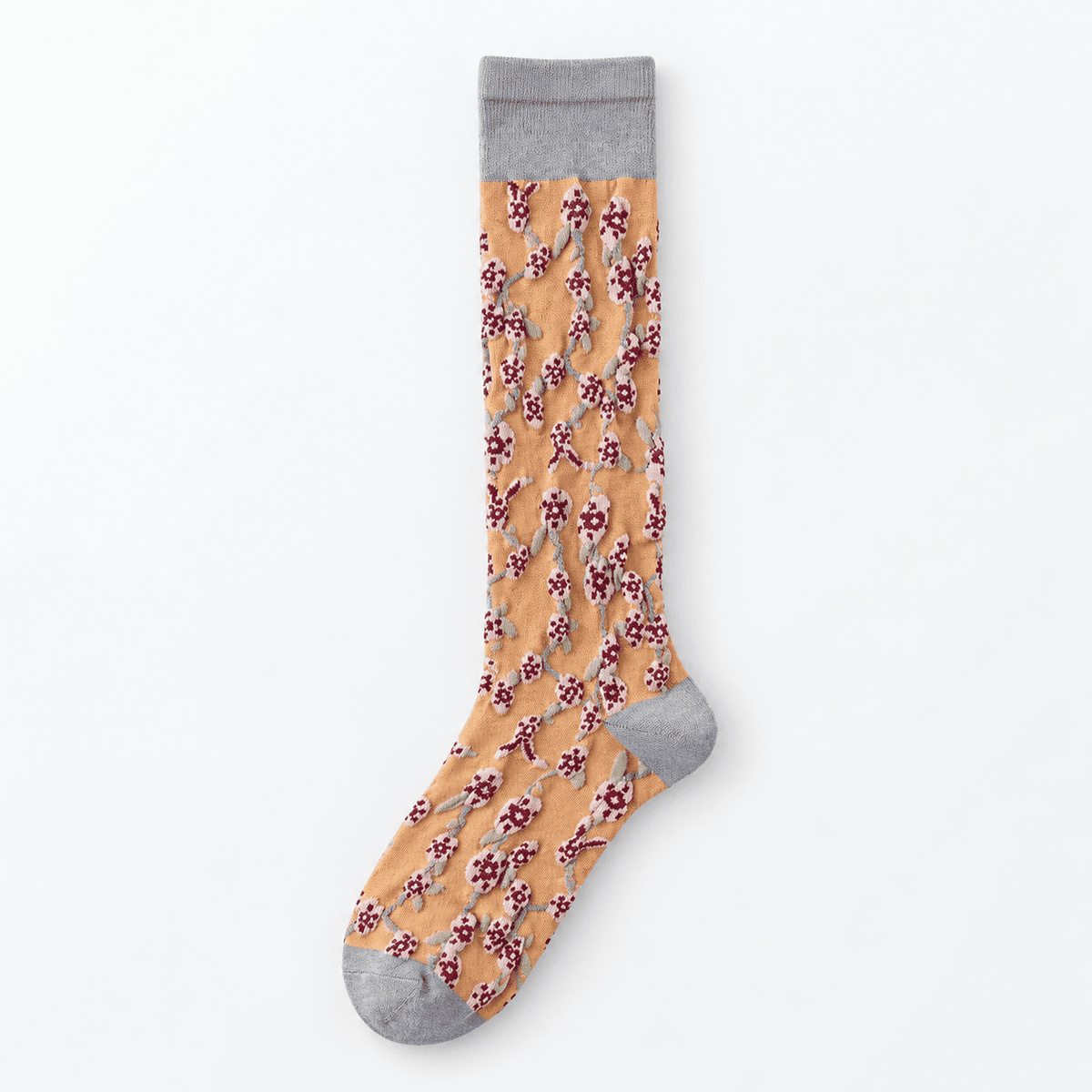 Chaussettes hautes femme à fleurs – La Vigoureuse Lou Renard