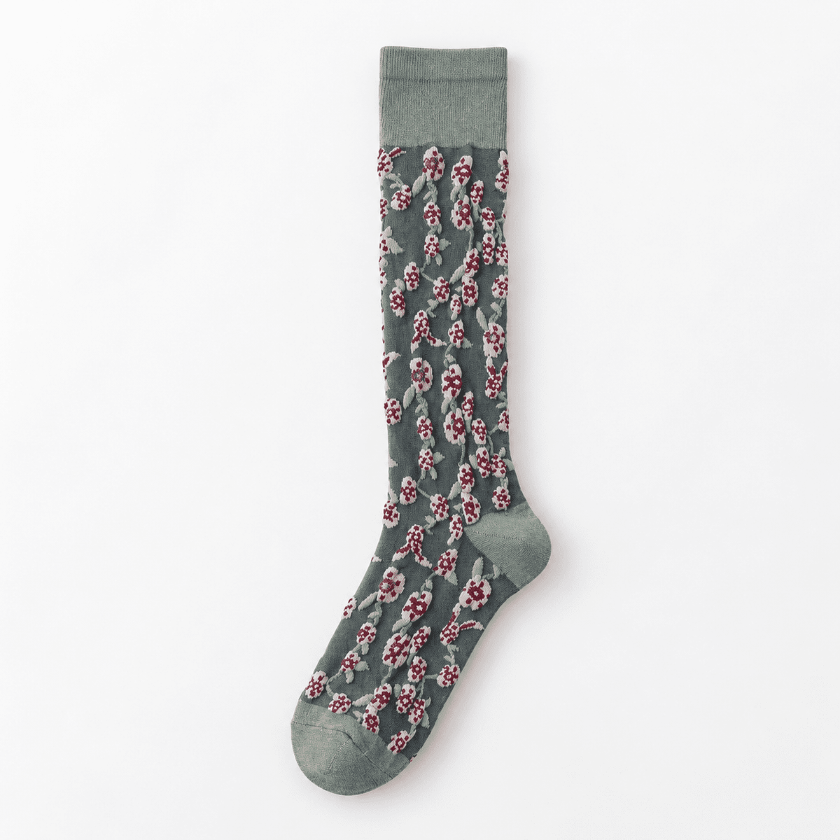 Chaussettes hautes femme à fleurs – La Vigoureuse Lou Renard